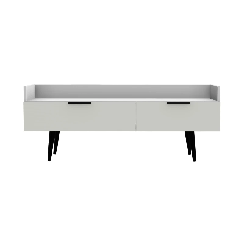 Image of Fuji 2 Drawer TV Unit In Grey Matt & White (Ready Assembled)
