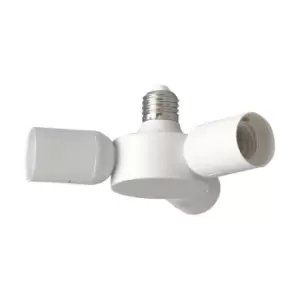 Image of Screw In Adapter Colour White Plastic 3 x Screw Adapters Bulb E27 3x20W