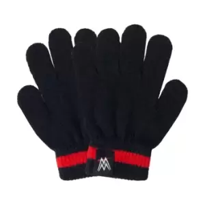 Image of WWE Boys Logo Gloves (One Size) (Black/Red)