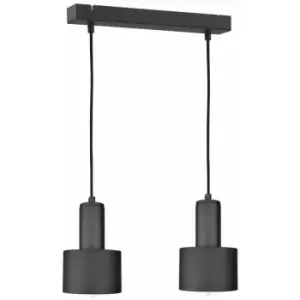 Image of Keter Luce Bar Pendant Ceiling Light Black, 50cm, 2x E27