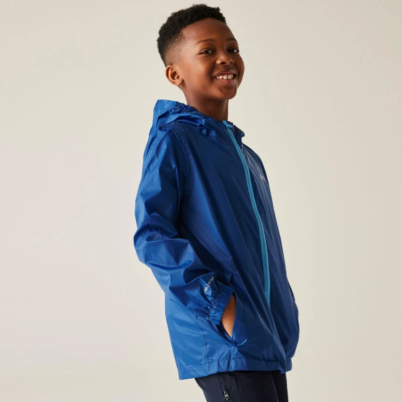 Image of Waterproof hooded jacket for children Regatta Pack-It III Bleu Male 2 ans