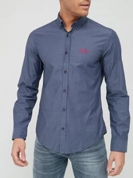 Image of Hugo Boss Biado Oxford Shirt Navy Size M Men