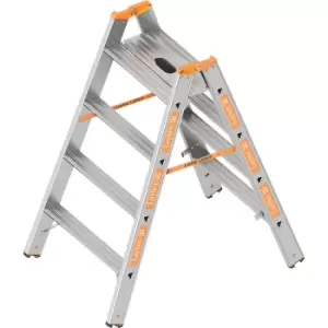Image of Layher Heavy duty stepladder, max. load 200 kg, 2 x 4 steps