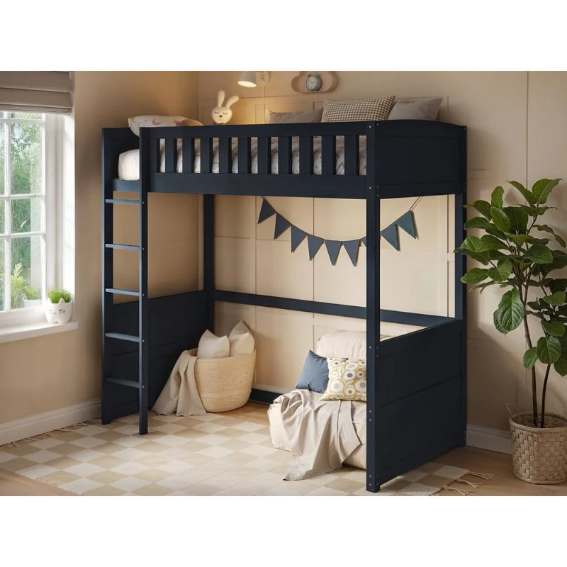 Image of Flair Bea Wooden High Sleeper in Blue Size: Single Blue Unisex Single