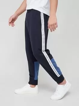 Image of Armani Exchange Colourblock Zip Thru Track Top, Navy Size M Men