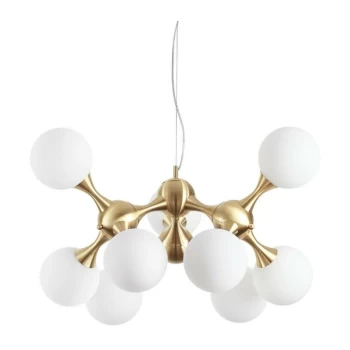 Image of Ideal Lux NODI - Indoor Mutli Arm Ceiling Pendant Lamp 9 Lights Brass Satin, E14