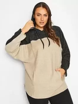Image of Yours Colour Block Hoodie - Black/Nude, Natural, Size 20, Women