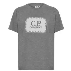 Image of CP COMPANY Boys Stitch Logo T Shirt - Grey