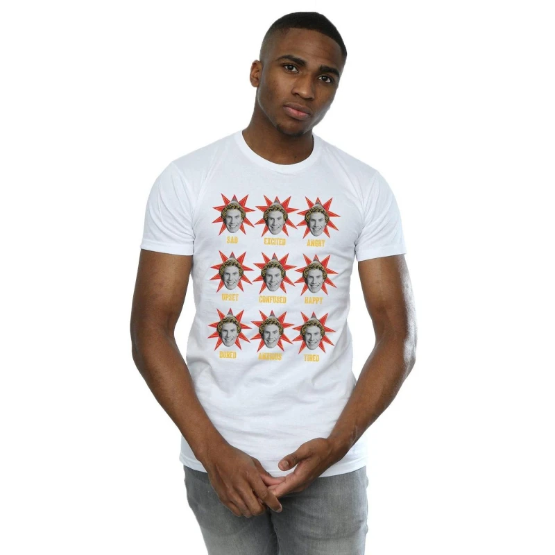 Image of Elf Elf Men Buddy Moods T-Shirt in White Size: Small White S Male 5057736054406