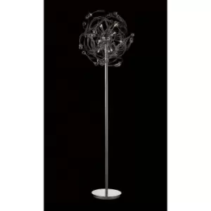 Image of Messe Floor Lamp 12 Bulbs polished chrome / crystal