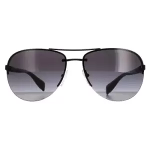 Image of Aviator Black Rubber Grey Gradient Polarized PS56MS