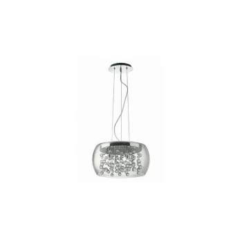 Image of Ideal Lux Audi-80 - 5 Light Small Blown Glass Bubbles Ceiling Pendant Chrome, G9