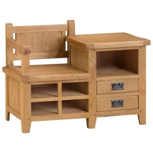 Image of Robert Dyas Stockbridge Ready Assembled Oak Hall Bench