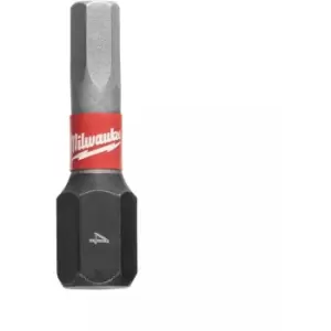 Image of Milwaukee SHOCKWAVE Hex4 25mm Impact Screwdriver Bits - Pack of 2 - N/A