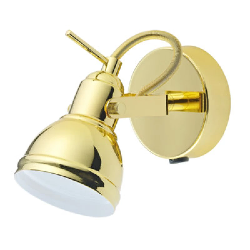 Image of Happy Homewares Unique Industrial Designed Polished Gold Switched Wall Spot Light
