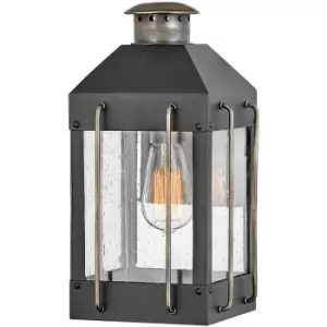 Image of Elstead Lighting - Elstead Hinkley Fitzgerald Outdoor Wall Lantern Textured Black with Burnished Bronze, IP44