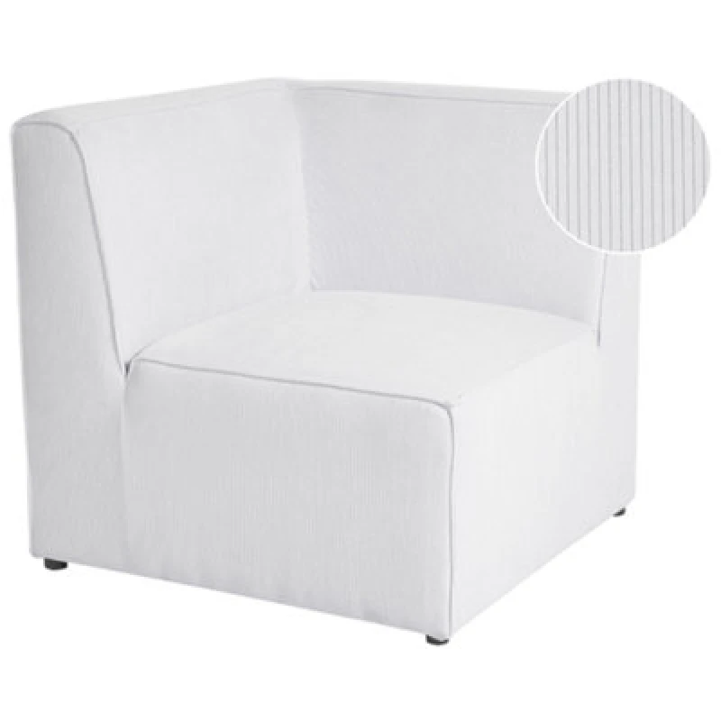 Image of Beliani Corner Seat Lemvig Corduroy Off-White