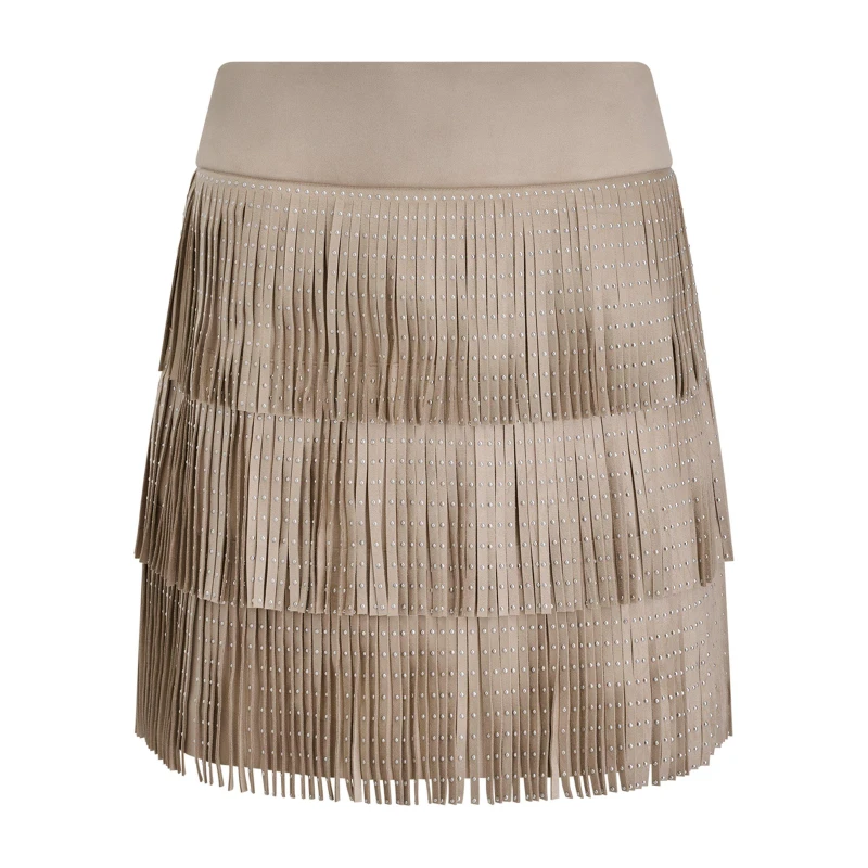 Image of DKNY Fringe Skrt Ld62 Pebble female 8 (XS)
