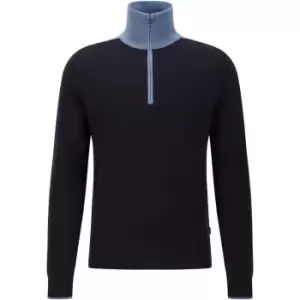 Image of Boss Padas Quarter Zip Jumper - Blue