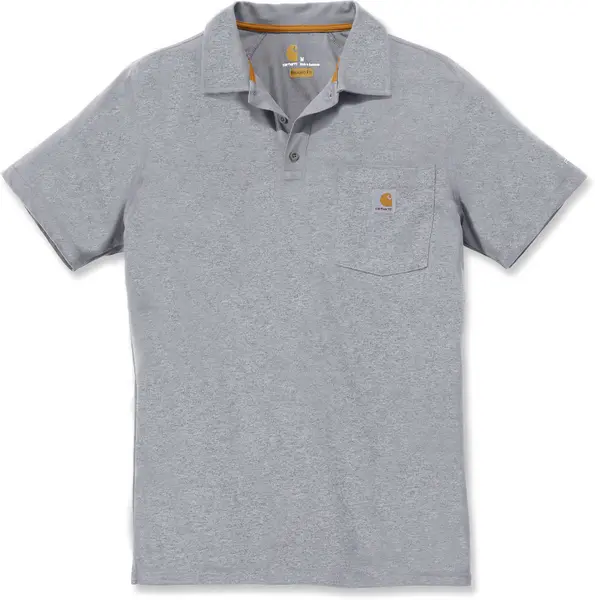 Image of Carhartt Force Delmont Pocket Polo Shirt, grey, Size S