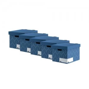 Image of Bankers Box Decor Storage Box Blue Pack of 5 4483701