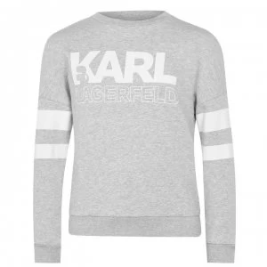 Image of KARL LAGERFELD Junior Boys Large Logo Sweatshirt - Gris Chine A32