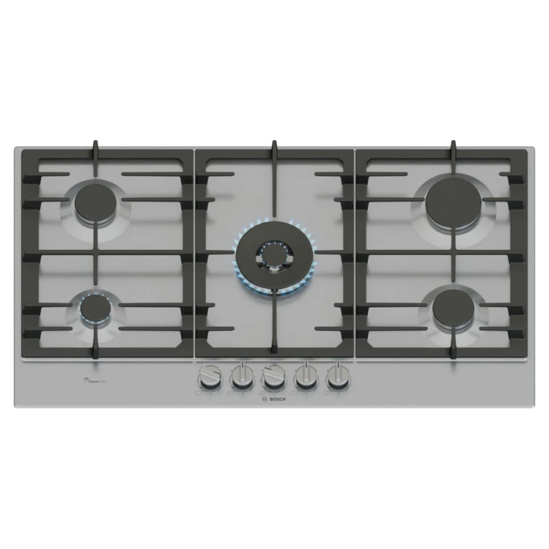 Image of Bosch PCR9A5I90 90cm Series 6 5 Burner Gas Hob - STAINLESS STEEL PCR9A5I90
