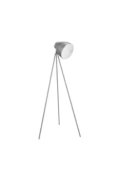 Image of Stanford Tripod Floor Lamp Chrome Stem and Braided Cable Silver 160 cm