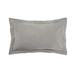 Image of Bedeck of Belfast Kayah Woven Check Oxford Pillowcase, Charcoal