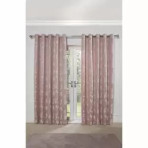 Image of Emma Barclay Butterfly Meadow Eyelet Curtain 46 X 72 Blush