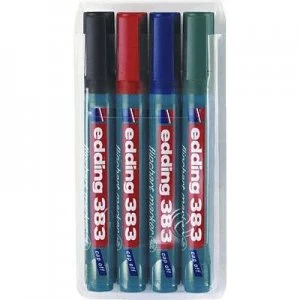 Image of Edding 4-383-4 Flipchart marker 383 Set Wedge tip 1 - 5mm Black, Blue, Red, Green 4 pcs