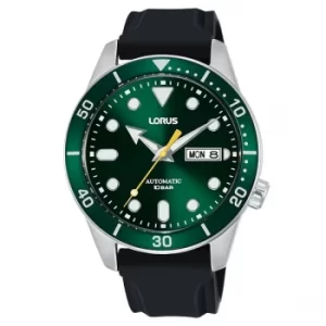 Image of Lorus RL455AX9 Mens Green Dial Automatic Black Leather Strap Watch