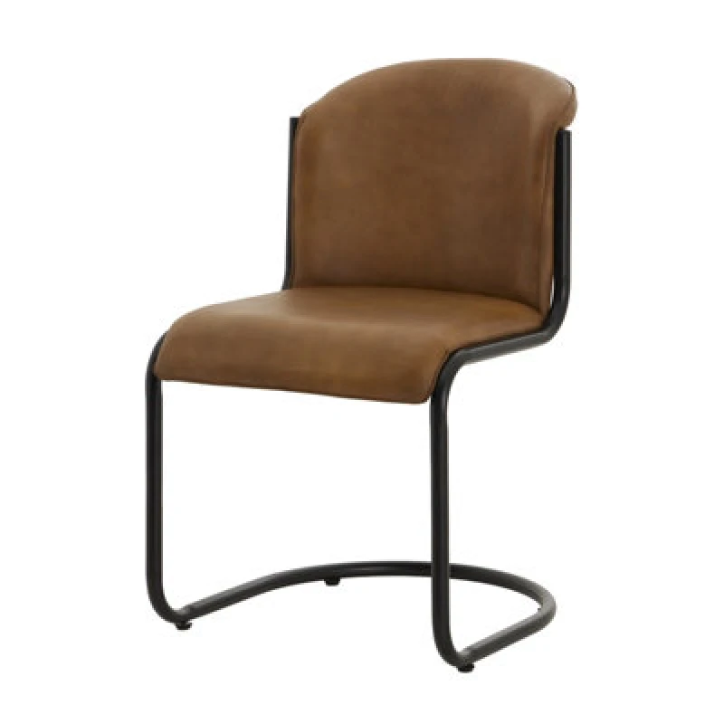 Image of Billy Leather Curved Dining Chair