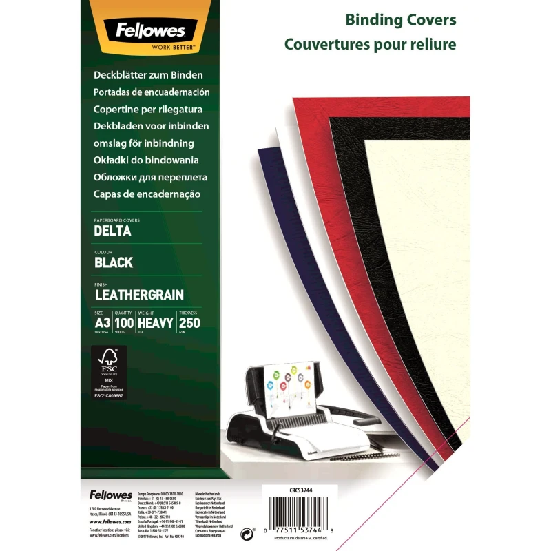 Image of Fellowes Fellowes FSC Certified Leathergrain Covers 5374401