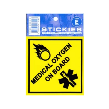 Image of Outdoor Vinyl Sticker - Medical Oxygen On Board - V602 - Castle Promotions