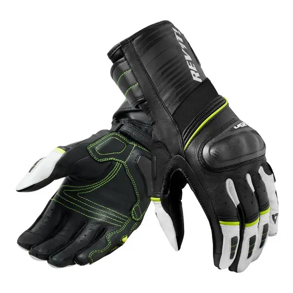 Image of REV'IT! RSR 4 Black Gloves Neon Yellow Size XL