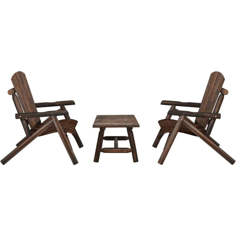 Image of VIDAXL 3 Piece Garden Lounge Set Solid Wood Spruce Vidaxl 3185516