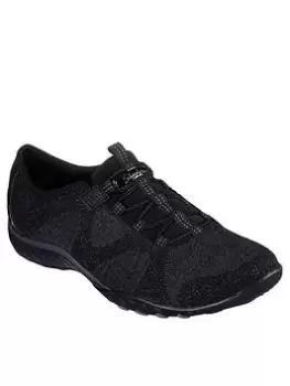 Image of Skechers Breathe-easy Wide Fit Trainers - Black, Size 8, Women