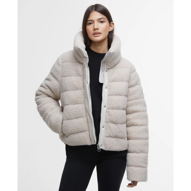 Image of Barbour International Fleece Quilted Jacket - Beige Beige 18