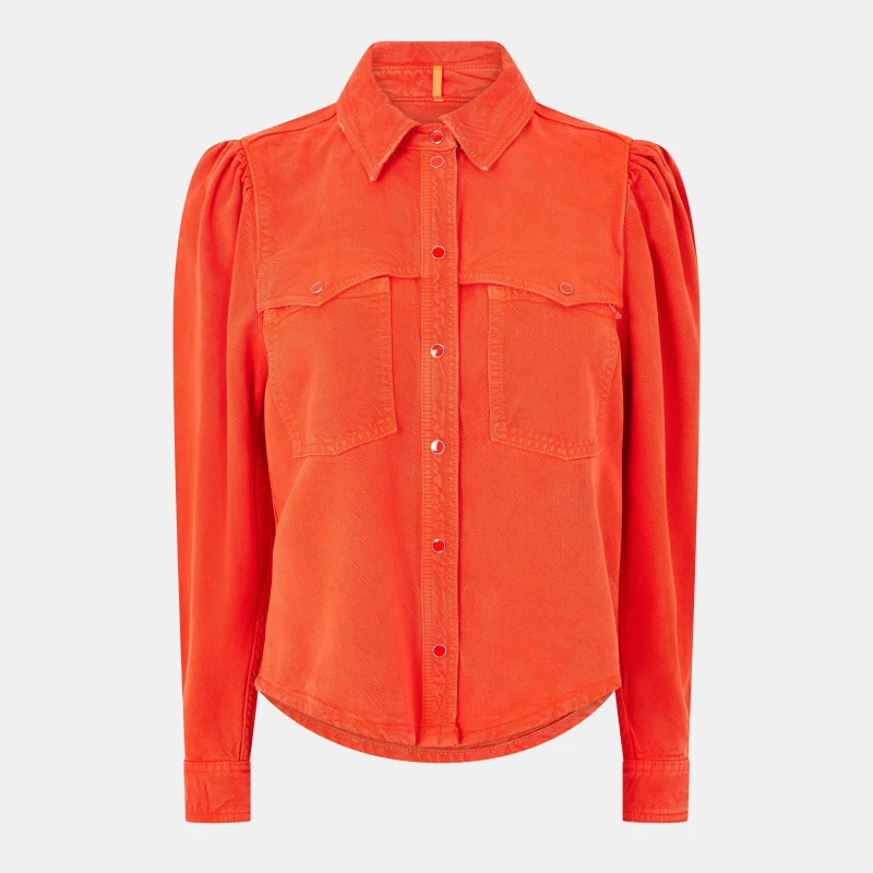 Image of Boss Womens Benedetta D Long-Sleeve Blouse Orange female 6 (XS)