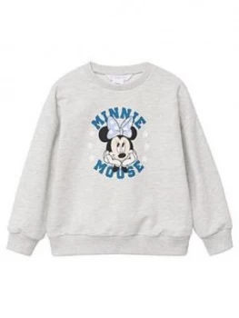 Image of Mango Girls Minnie Mouse Sweat Top - Grey