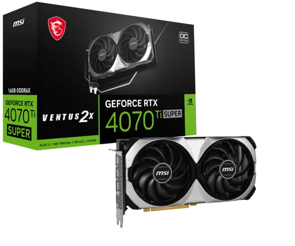 Image of MSI GeForce RTX 4070 Ti Super Ventus 2X OC 16G GDDR6X Graphics Card