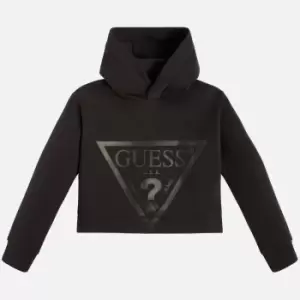 Image of Guess Girls Logo-Printed Cotton-Blend Hooded Sweatshirt - 8 Years
