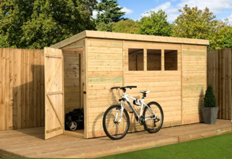 Image of Empire Sheds Empire 2600 Pent 12X3 Pressure Treated Tongue And Groove Wooden Garden Sheddoor Left Side Panel (12' X 3' / 12ft X 3ft) (12X3)