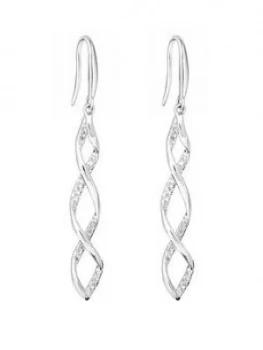 Image of Simply Silver Sterling Silver 925 Cubic Zirconia Wrapped In Love Drop Earrings