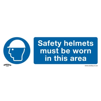 Image of Plastic Sign - Safety Helmets Must Be Worn In This Area - Pack of 10