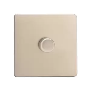 Image of Varilight Screwless LED V-Pro Urban 1 Gang Rotary Dimmer Switch Satin