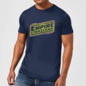 Image of Star Wars Empire Strikes Back Logo Mens T-Shirt - Navy - S