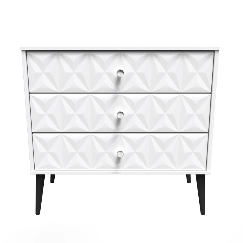 Image of Toledo 3 Drawer Chest In White Matt (Ready Assembled)