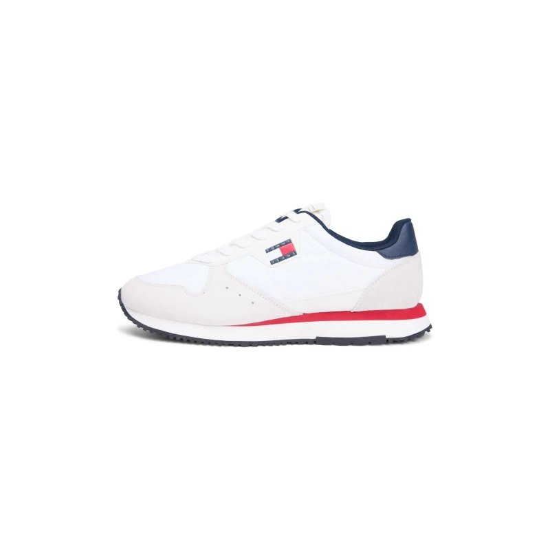 Image of Tommy Jeans Mens Eva Runner Leather Runners Red/Wht/Blue male 9 (43)
